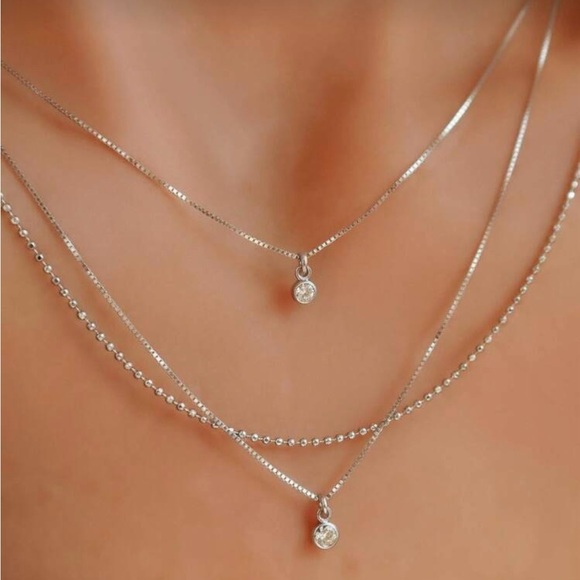 Jewelry - ⚠️Clearance Elegant 3pcs Silver Pendant Necklace Set